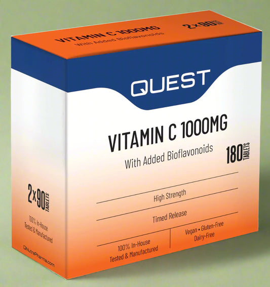 Quest Vitamin C 1000mg – 180 Tablets Twin Pack Front