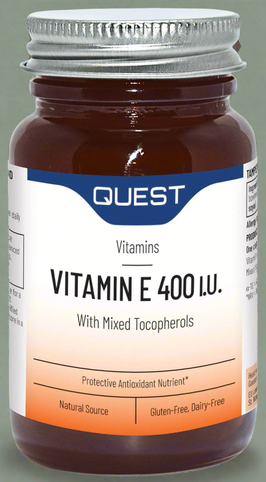 Quest Vitamin E 400iu – 60 Capsules Front Label