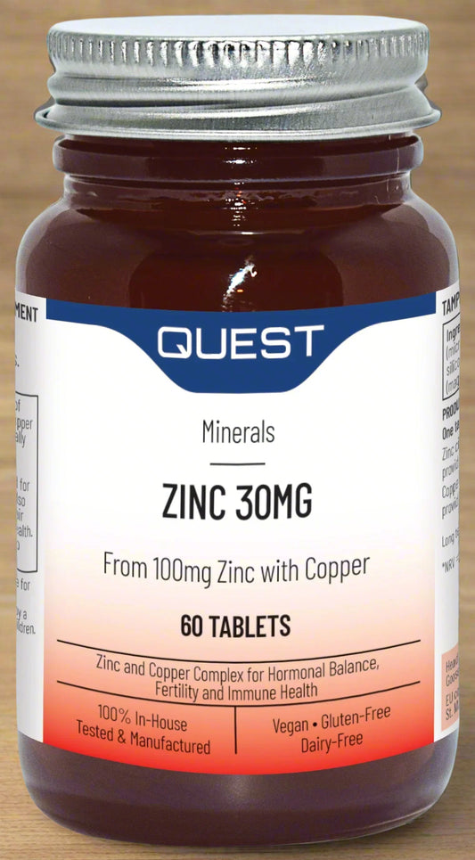 Quest Zinc Citrate 30mg – Front Bottle Image