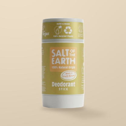 Salt of the Earth Neroli & Orange Blossom Refillable Deodorant Stick – 84g — original product packaging on warm beige background