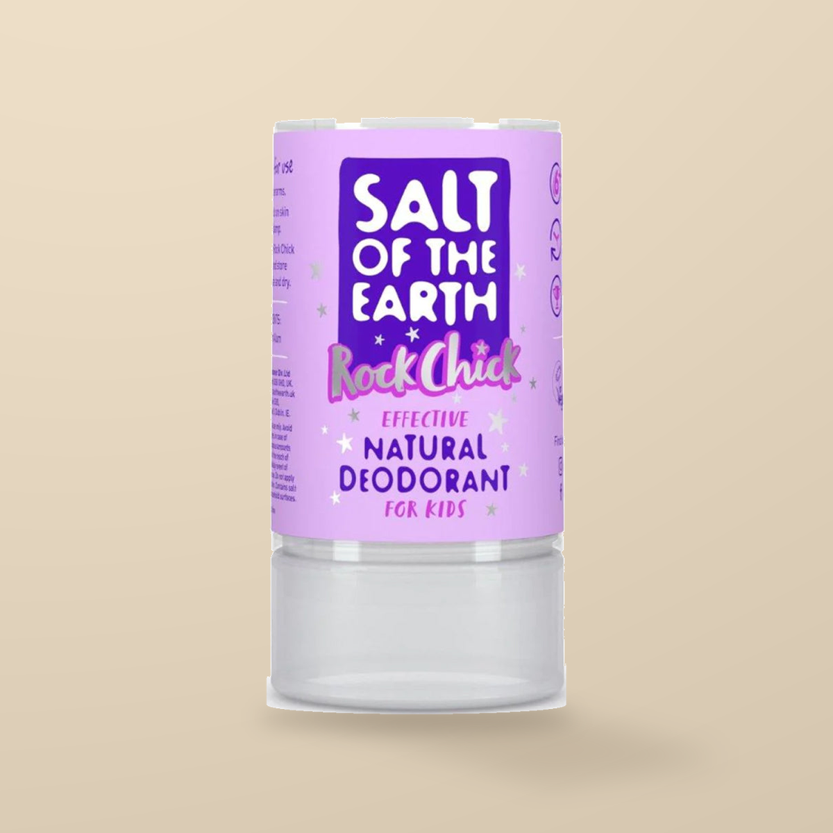 Salt of the Earth Rock Chick Crystal Deodorant – 90g — original product packaging on warm beige background