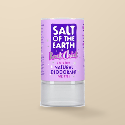 Salt of the Earth Rock Chick Crystal Deodorant – 90g — original product packaging on warm beige background