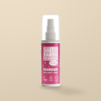 Salt of the Earth Sweet Strawberry Deodorant Spray – 100ml — original product packaging on warm beige background