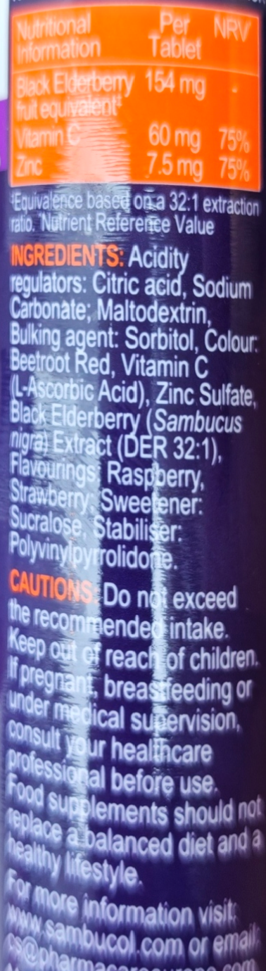 Close-up of a nutritional label with text and color-coded sections.