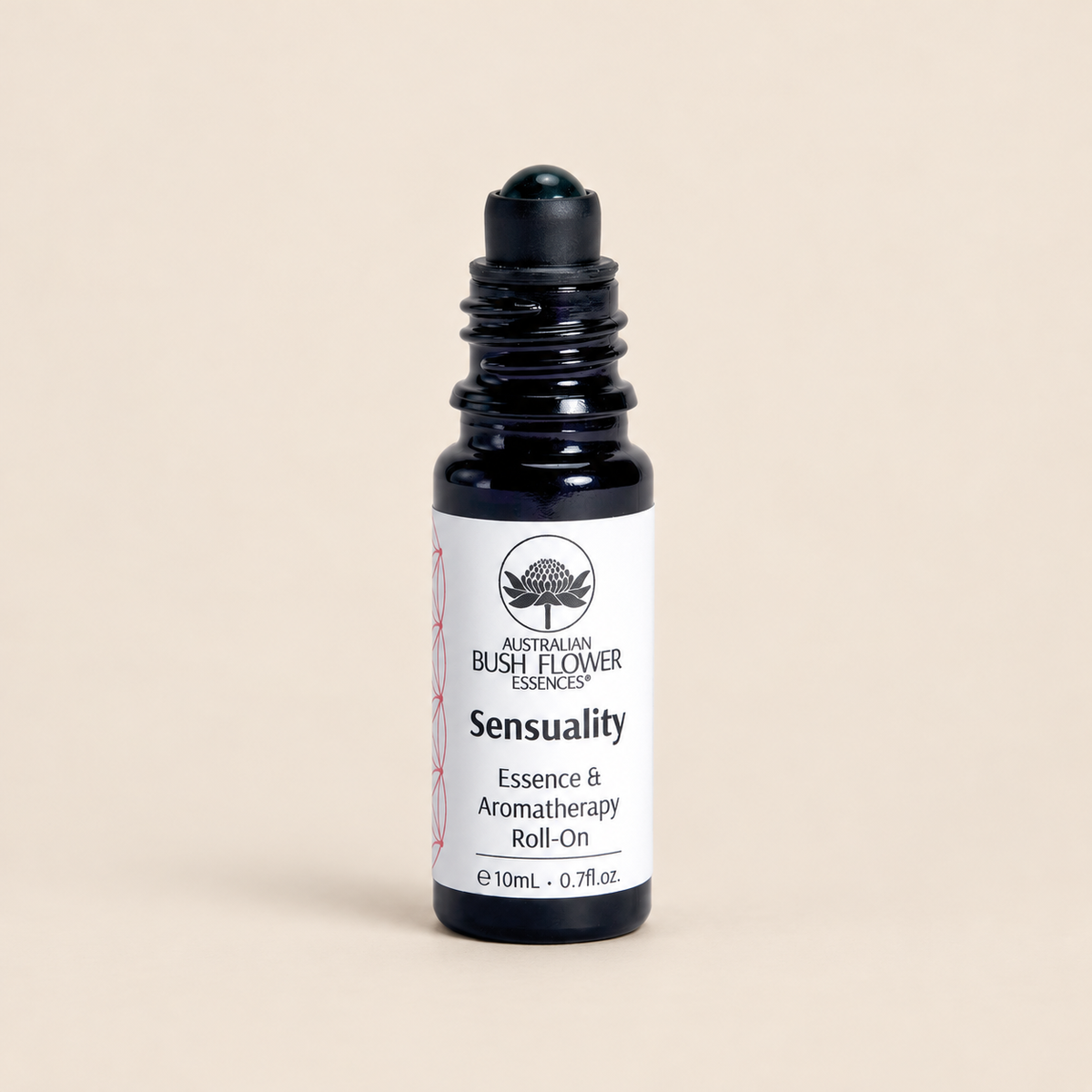 Australian Bush Flower Sensuality Essence & Aromatherapy Roll-On – 10ml on warm beige background