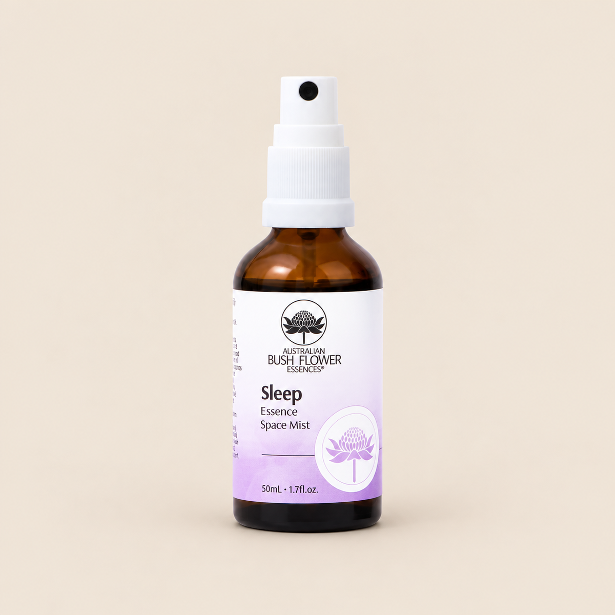 Australian Bush Flower Sleep Essence Space Mist – 50ml on a warm beige background