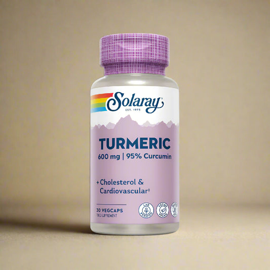 Front view of Solaray Turmeric One Daily 600mg – 30 Capsules bottle