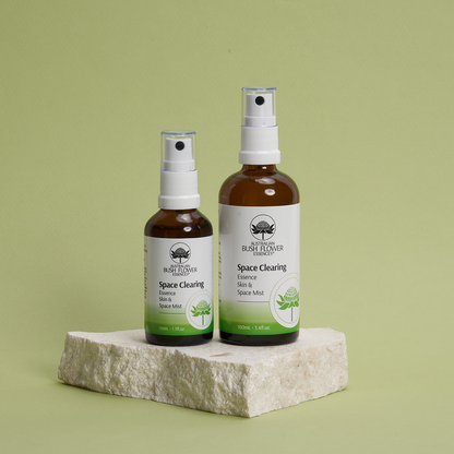 Space Clearing Mist 50ml and 100ml size comparison; one selected-size bottle supplied