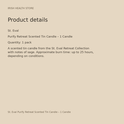 St. Eval Purify Retreat Scented Tin Candle – 1 Candle product details
