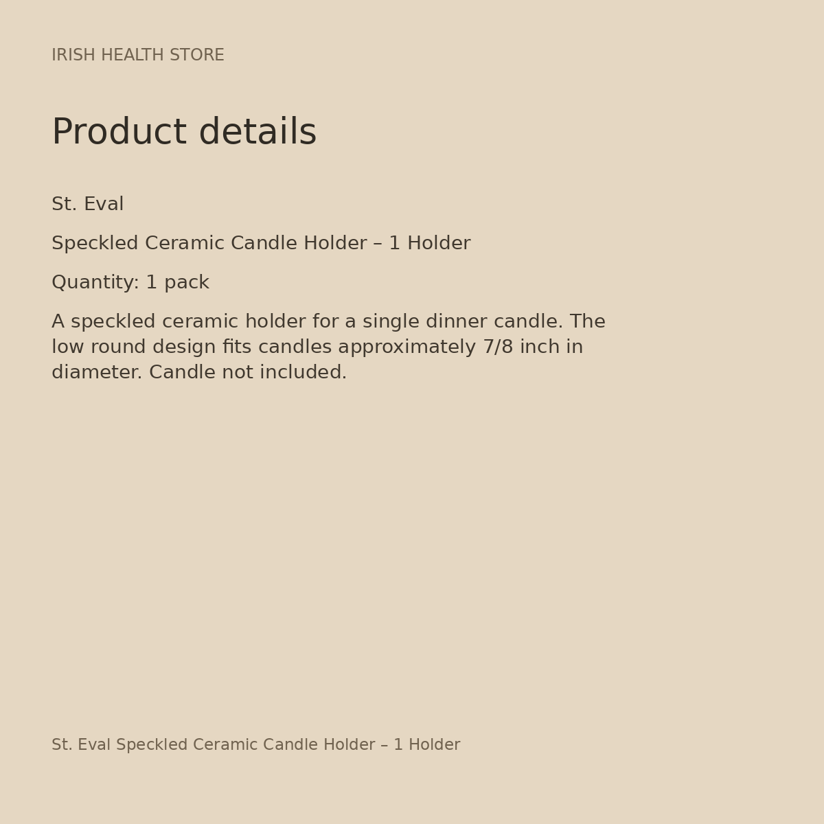 St. Eval Speckled Ceramic Candle Holder – 1 Holder product details