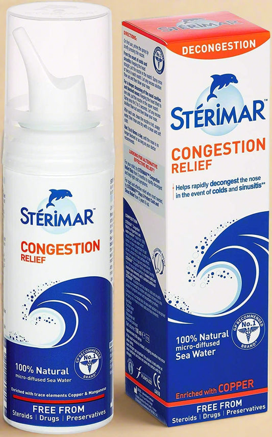 Sterimar Congestion Relief – Colds & Rhinitis 50ml front spray bottle – IHS Irish Health Store