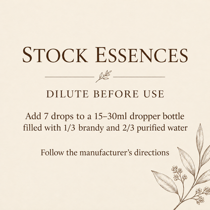 Stock essence dilution guidance: seven drops into a separate dosage bottle