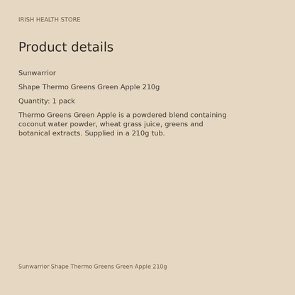 Sunwarrior Shape Thermo Greens Green Apple 210g product details