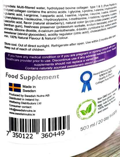 Swedish Nutra Collagen 10,000mg Liquid 500ml clean product image neutral background