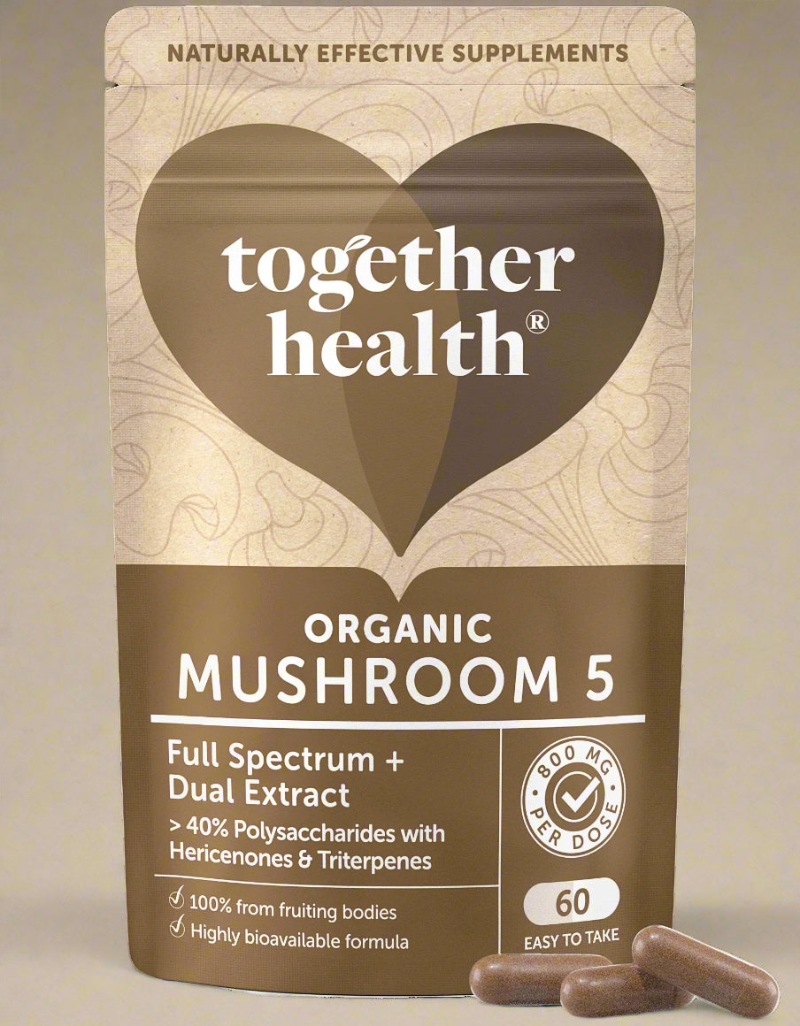 Front view of Together Health 5 Mushroom Complex – 60 Capsules