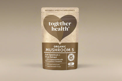 Front view of Together Health 5 Mushroom Complex – 60 Capsules
