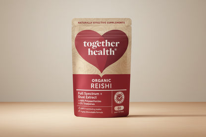  Together Health Reishi Mushroom 60 Capsules front packaging, featuring organic Reishi extract.