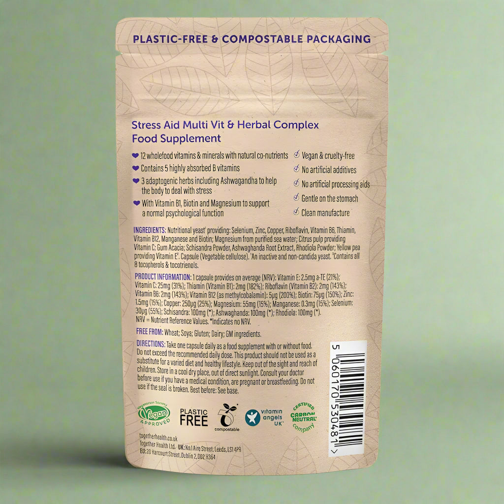 Supplement Facts and Ingredients for Stress Aid Complex – 30 Capsules