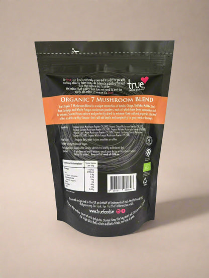 Ingredients and Nutritional Info of Organic Mushroom Blend – 150g