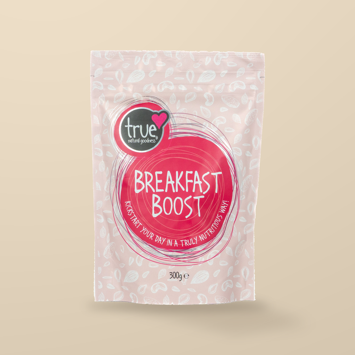 True Natural Goodness Breakfast Boost – 300g — original product packaging on warm beige background