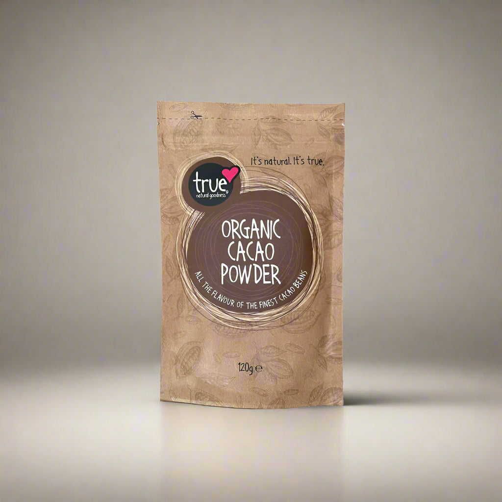Front view of True Natural Goodness Organic Cacao Powder – 120g