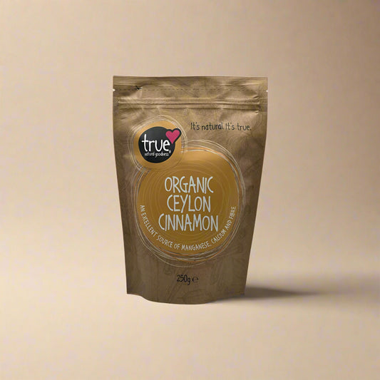 True Natural Goodness Organic Ceylon Cinnamon 250g front packaging – IHS Irish Health Store