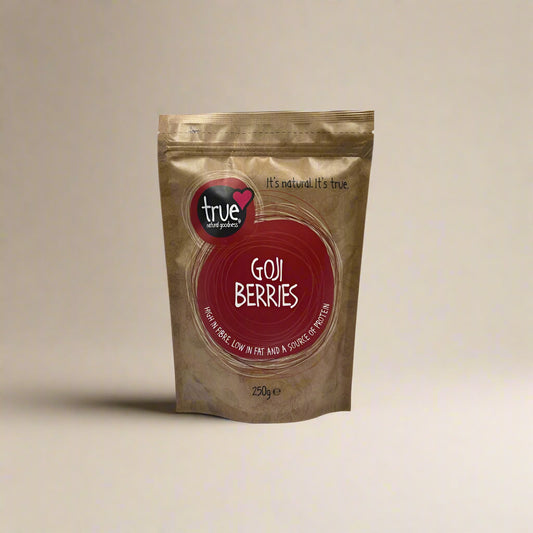 True Natural Goodness Goji Berries 250g front pack – IHS Irish Health Store – buy in Ireland