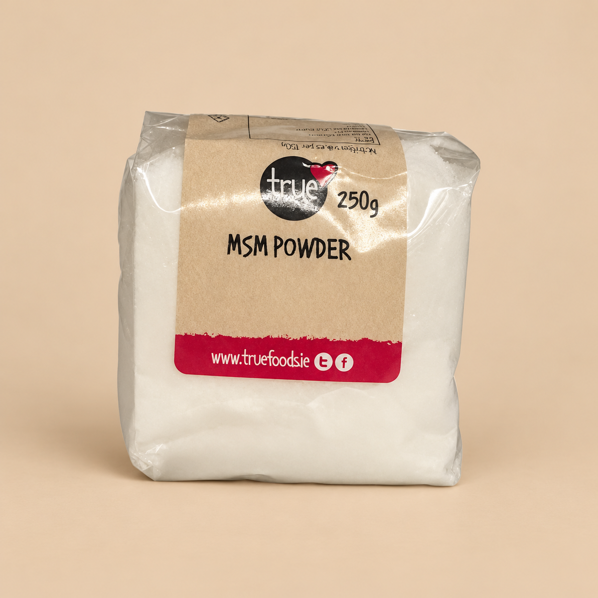 True Natural Goodness MSM Powder – 250g product pack on beige background
