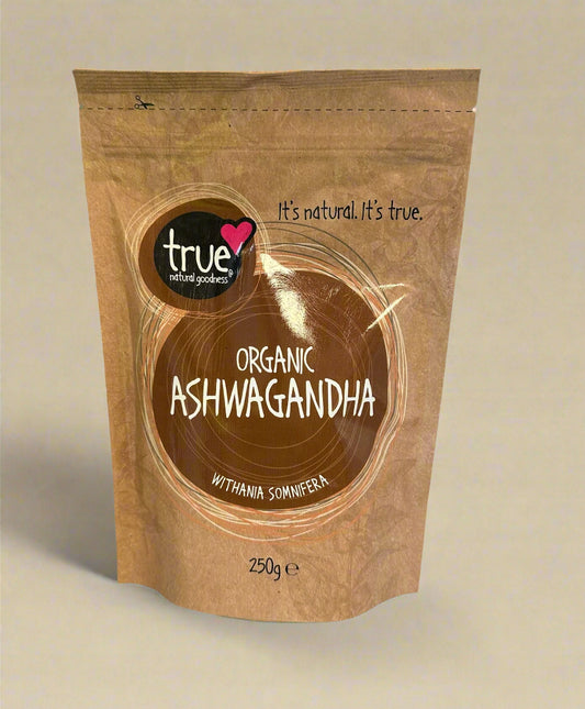 True Natural Goodness Ashwagandha Powder 250g organic front label – IHS Irish Health Store