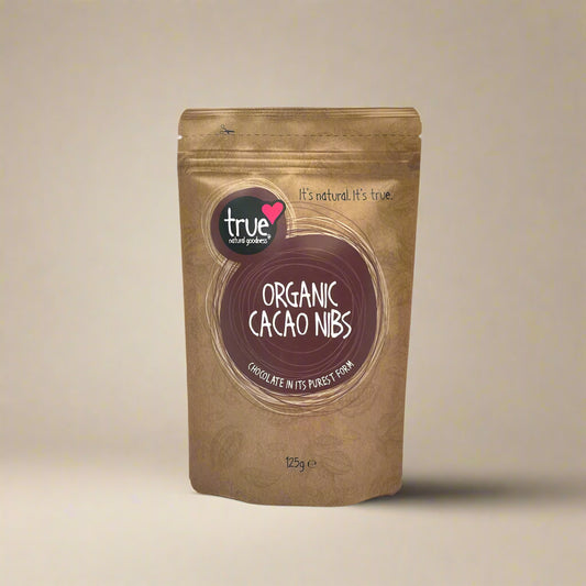 True Natural Goodness Organic Cacao Nibs 125g front pack – IHS Irish Health Store