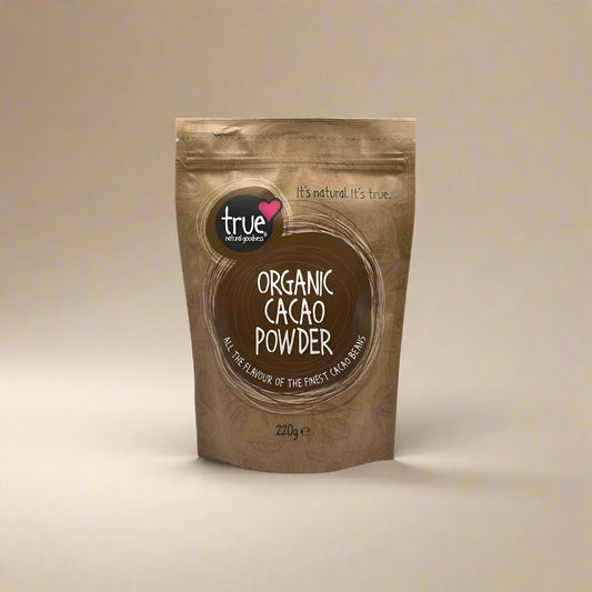 True Natural Goodness Organic Cacao Powder 220g front pouch – IHS Irish Health Store