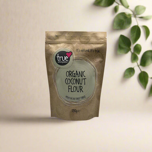 True Natural Goodness Organic Coconut Flour 250g front pouch – IHS Irish Health Store