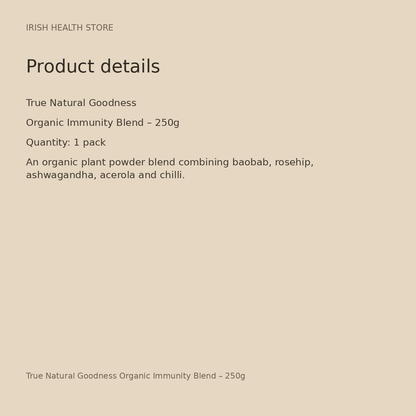 True Natural Goodness Organic Immunity Blend – 250g product details