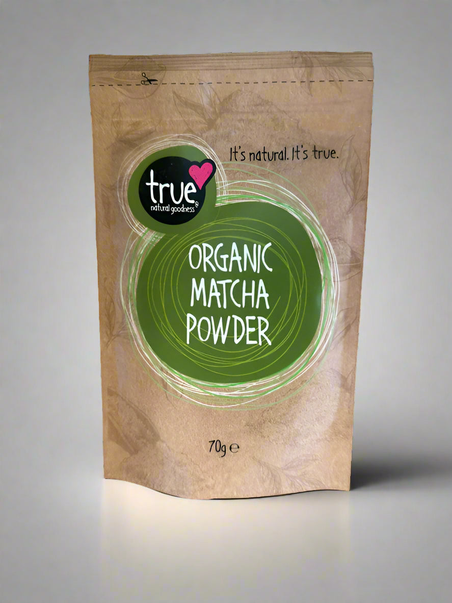 True Natural Goodness Matcha Powder 70g organic front label – IHS Irish Health Store