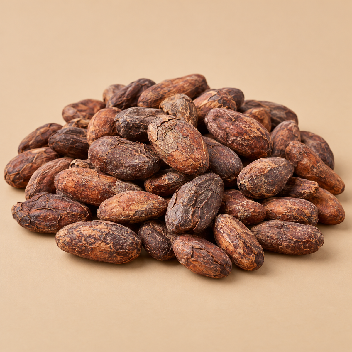 True Natural Goodness Organic Raw Cacao Beans – 1kg – AI-generated cacao ingredient illustration, not packaging