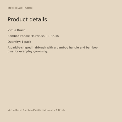 Virtue Brush Bamboo Paddle Hairbrush – 1 Brush product details