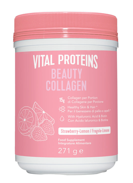 Vital Proteins Beauty Collagen – 271g powder with biotin & hyaluronic acid.