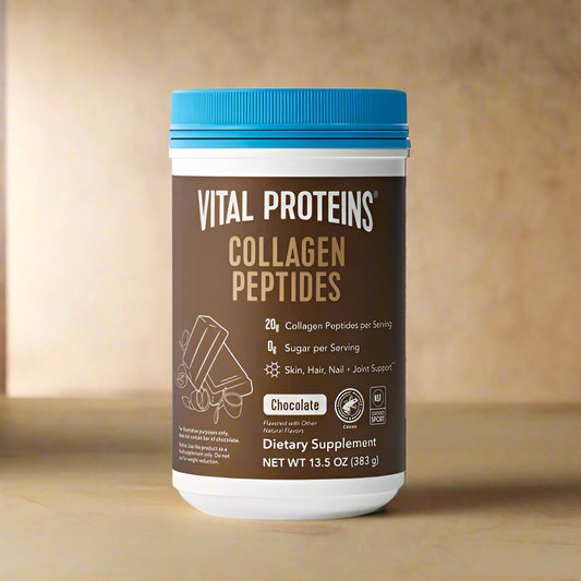 Front view of Vital Proteins Collagen Peptides – Cocoa Flavour 297g container