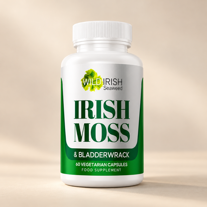 Wild Irish Seaweed Irish Moss & Bladderwrack 60 vegetarian capsules – label detail
