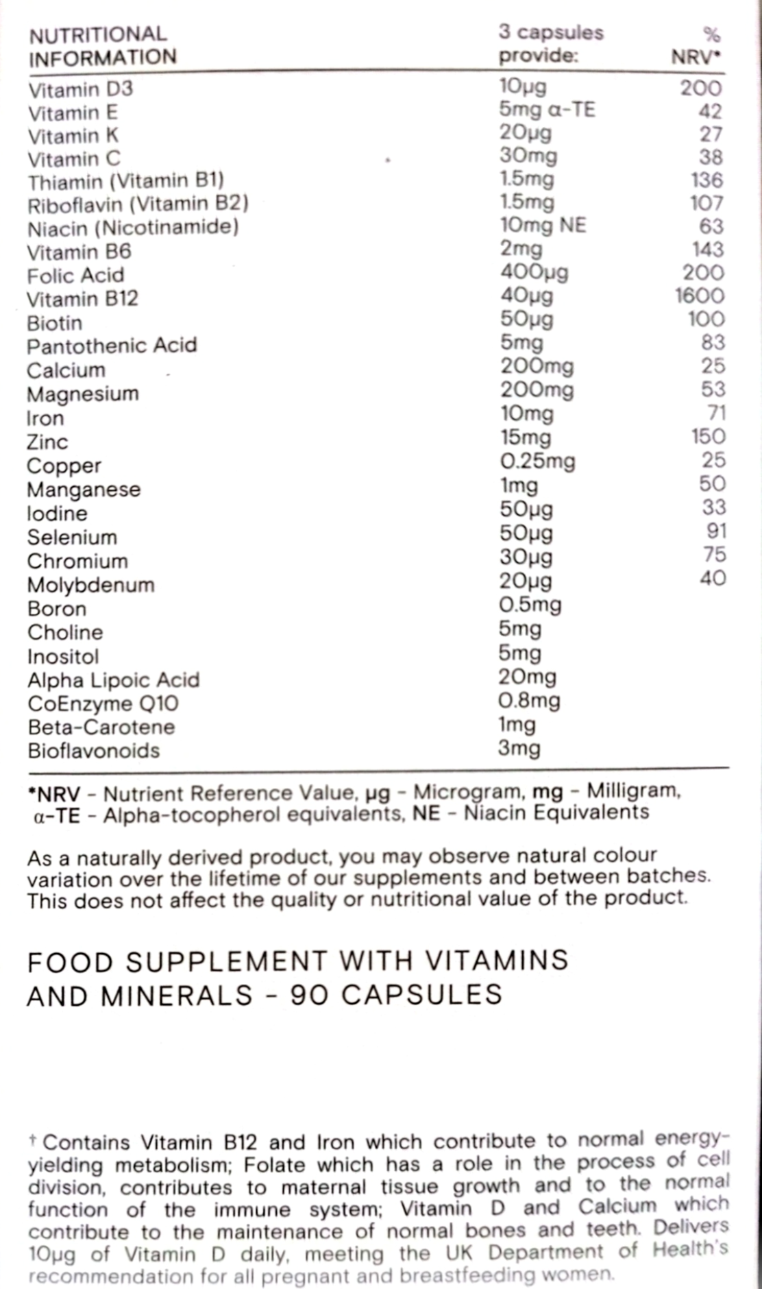 Wild Nutrition Pregnancy and New Mother 90 capsules clean white background product photography style
