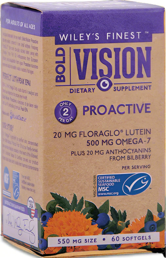 Wiley’s Finest Bold Vision Proactive omega-7 and lutein softgels 60 Capsules