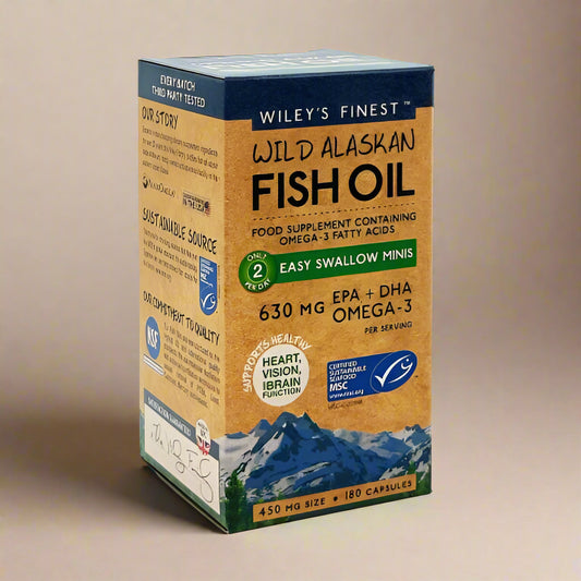 Wiley’s Finest Easy Swallow Mini Omega-3 softgels with EPA and DHA 180 Capsules
