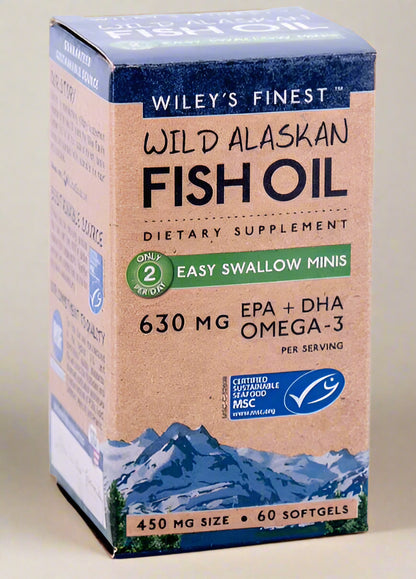 Wiley’s Finest Easy Swallow Minis 60 Capsules with omega-3 EPA and DHA