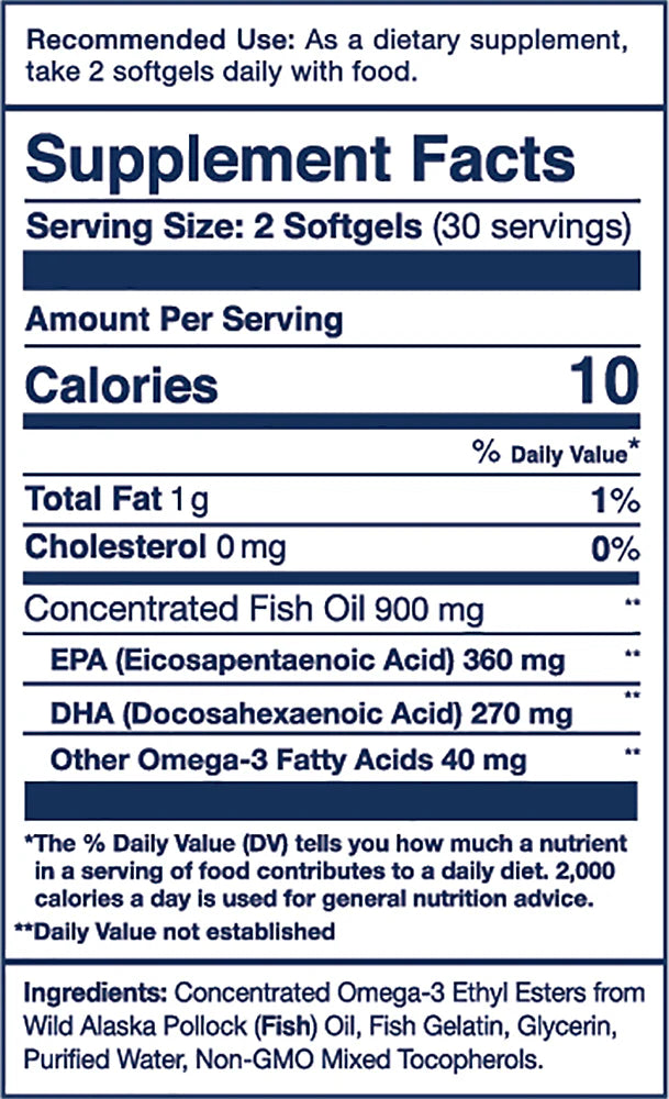 Wiley’s Finest omega-3 supplement in sustainable Alaskan fish oil softgels