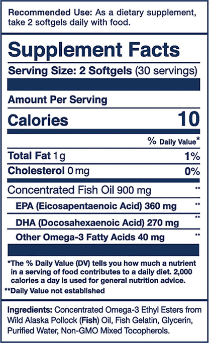 Wiley’s Finest omega-3 supplement in sustainable Alaskan fish oil softgels