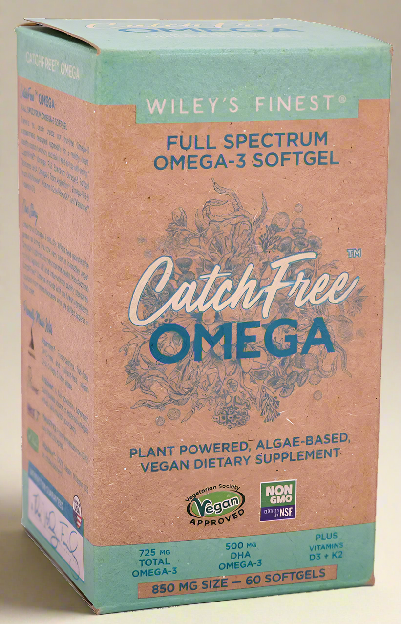 Wiley’s Finest Full Spectrum Omega-3 Vegan 60 Capsules – front label – buy in Ireland from IHS Irish Health Store