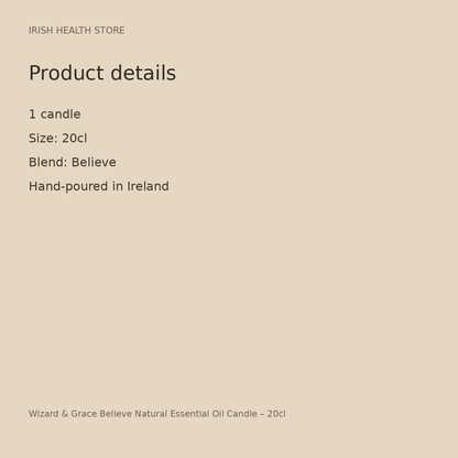 Wizard & Grace Believe Natural Essential Oil Candle – 20cl product details