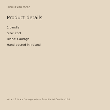 Wizard & Grace Courage Natural Essential Oil Candle – 20cl product details