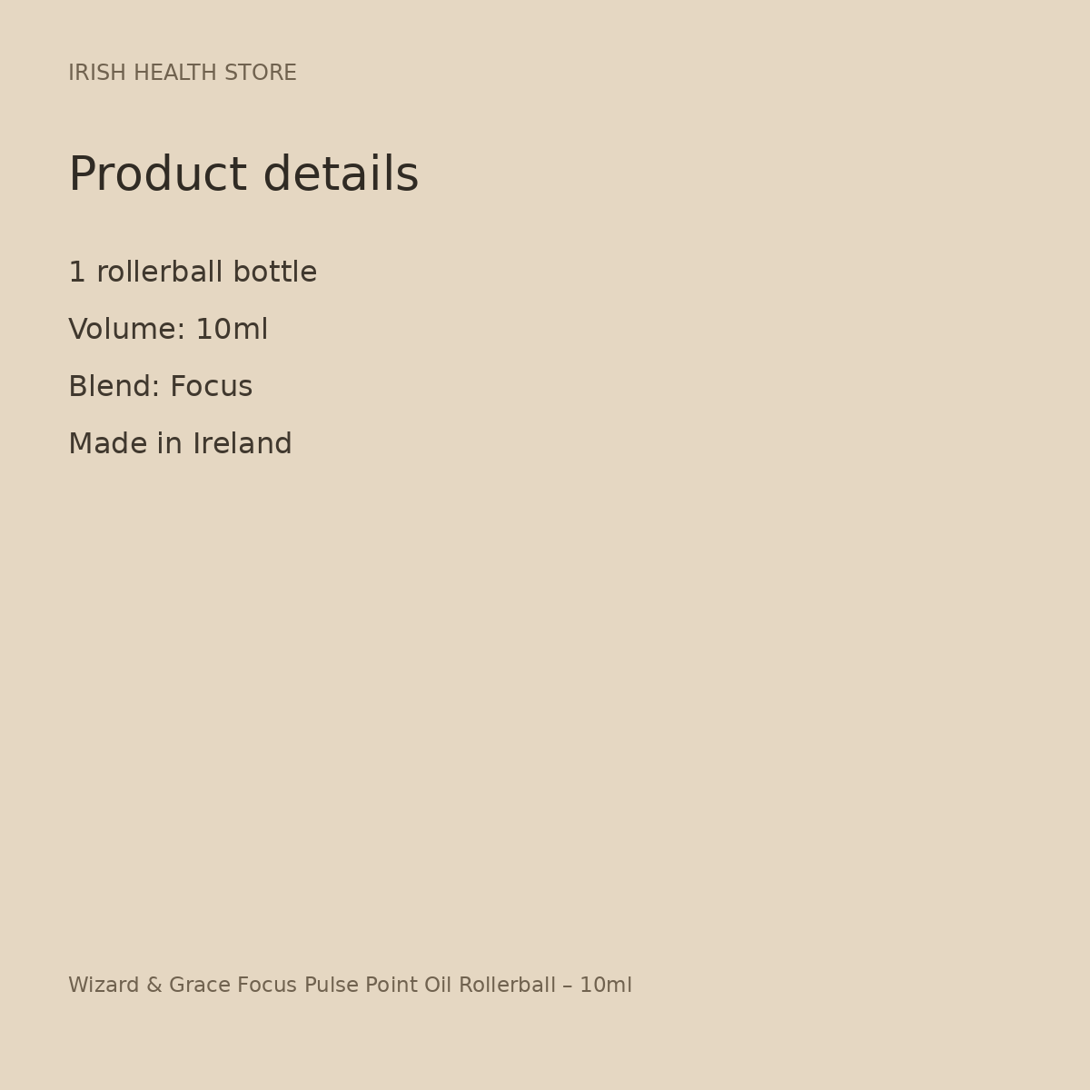 Wizard & Grace Focus Pulse Point Oil Rollerball – 10ml product details