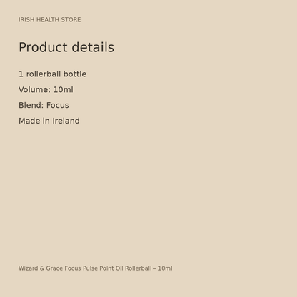 Wizard & Grace Focus Pulse Point Oil Rollerball – 10ml product details